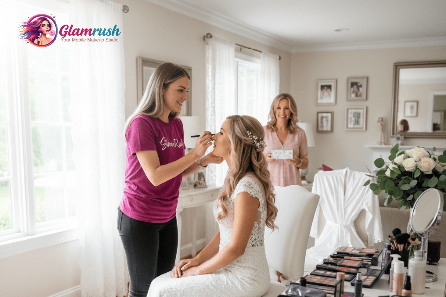 Your Premier Mobile Makeup Service At Home Manhattan 4 GlamRush 4-step mobile beauty service process in Manhattan.